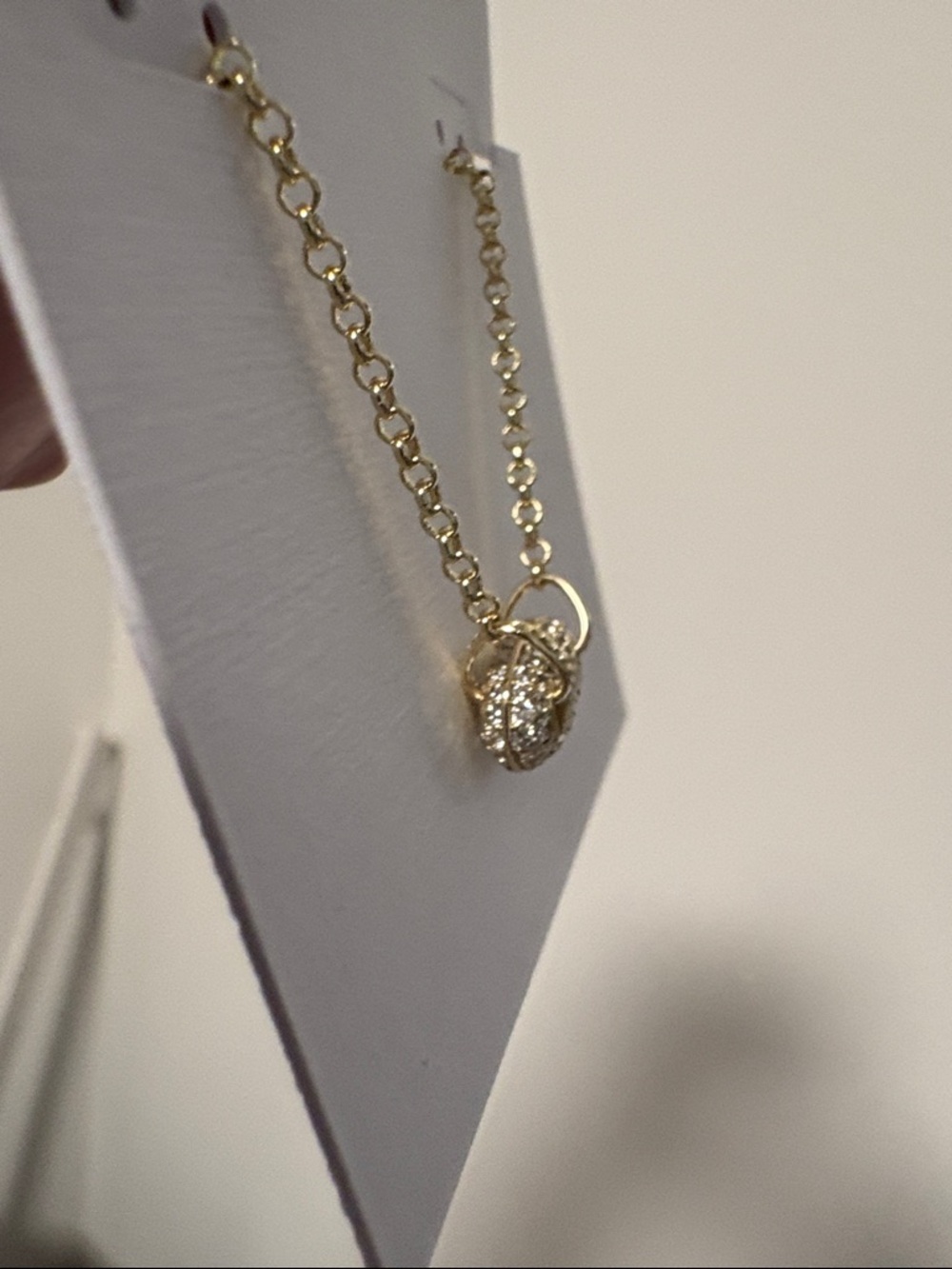 NWT [Kendra Scott] Bailey Gold Pave Pendant Necklace w/ White CZ Crystals - Picture 6 of 8